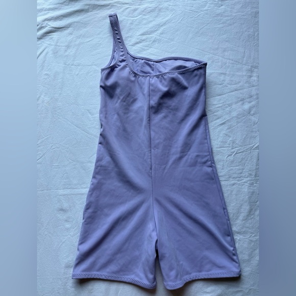 Roxy Kelia Lavender Purple Asymmetrical Workout Bodysuit Romper - Picture 8 of 15